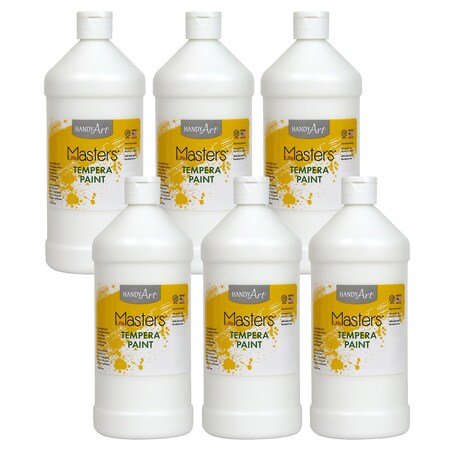 Handy Art Little Masters Tempera Paint, White, 32 oz., 6PK 203705